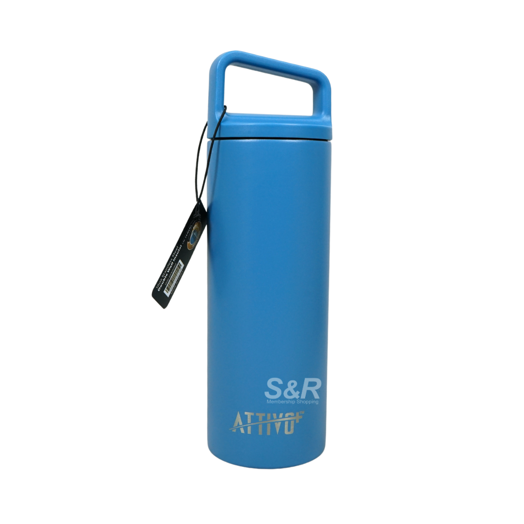 Attivo 16oz Double-Walled Stainless Steel Water Bottle Blue